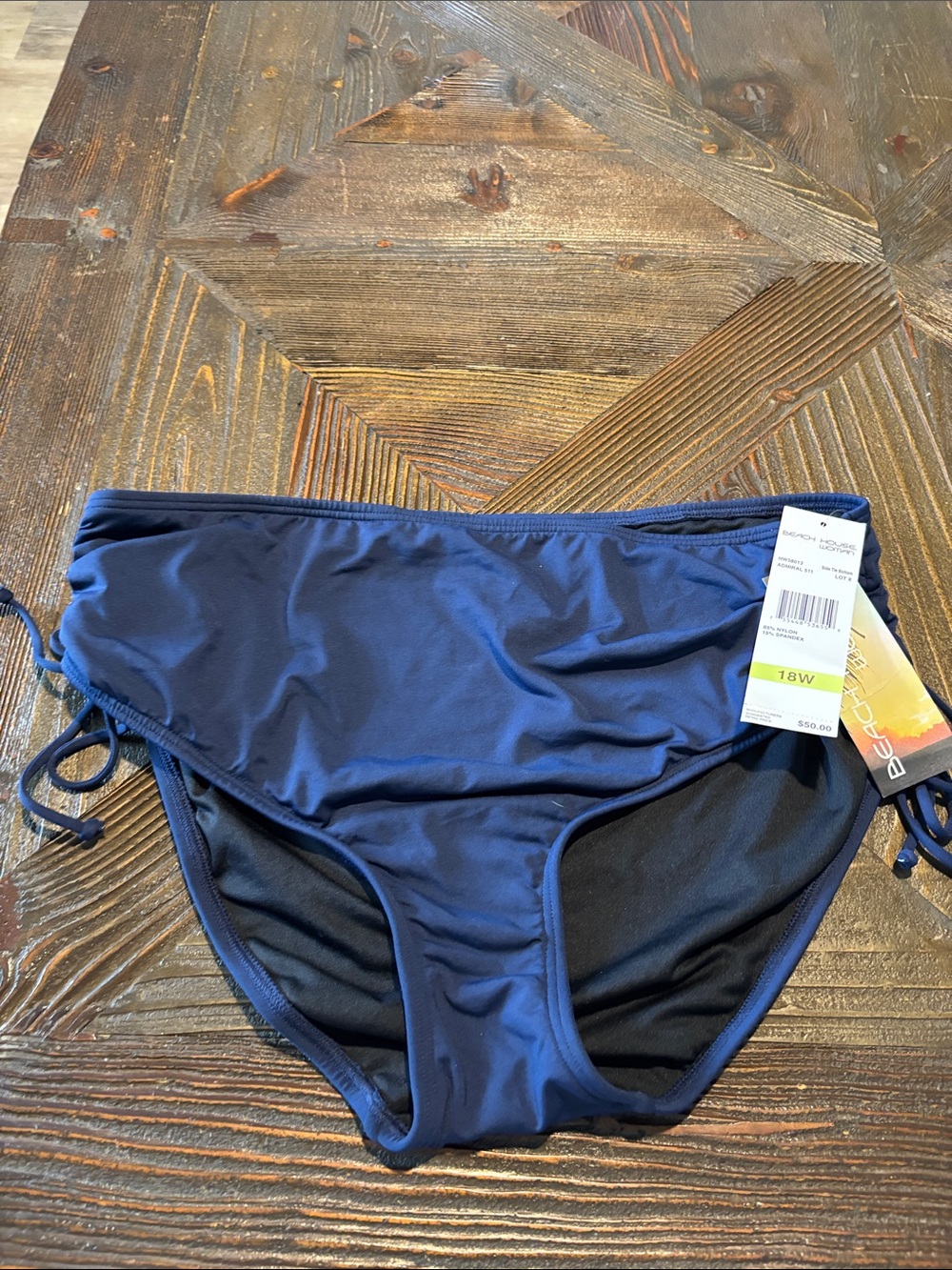 Beach House Navy Blue Women's Swim Bikini Bottoms with Side Ties